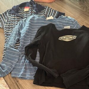Long-Sleeve Tee & Blue Striped knit Top (3-Pack)